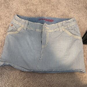 American Eagle Outfitters Blue and White Striped Mini Skirt